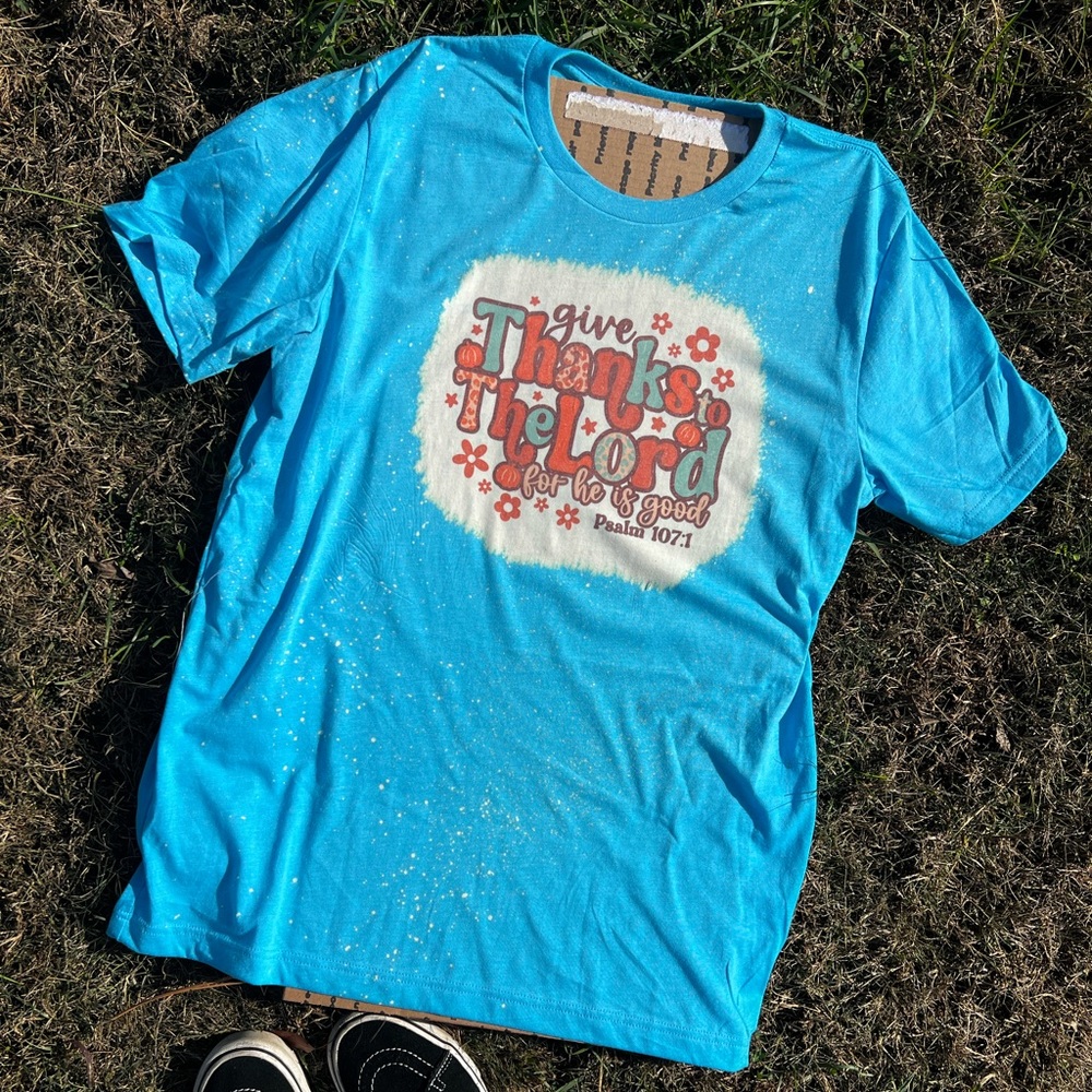 Custom Bleached Thanksgiving Tee